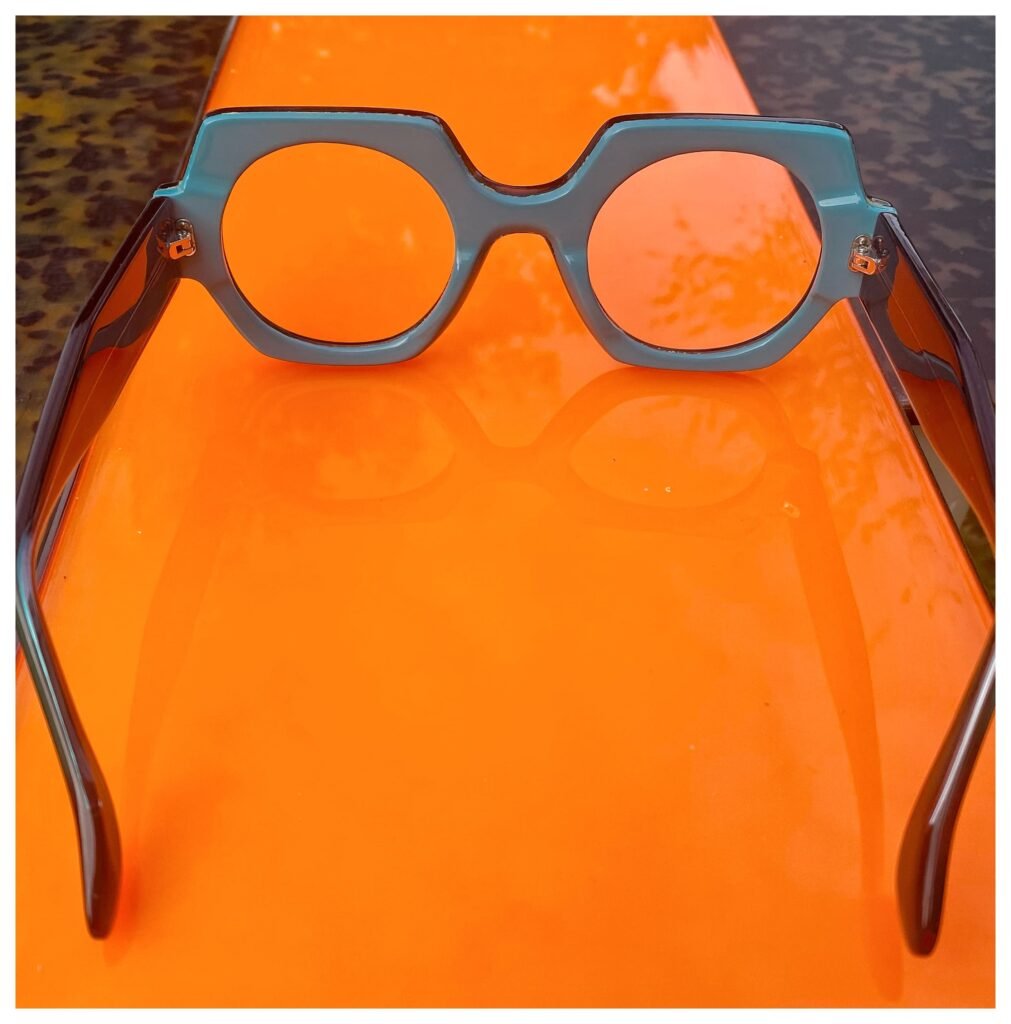 Monture artisanale honorine 2 dentelle azur